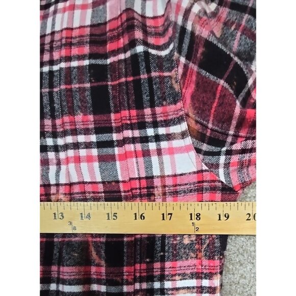 OOAK Upcycled Flannel Shacket Jacket Normal Is Boring Sassy Humor Pockets Size M - Picture 12 of 16